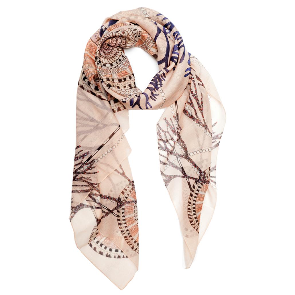 Shell Nude scarf - Forget Me Not prints, Pattern design studio